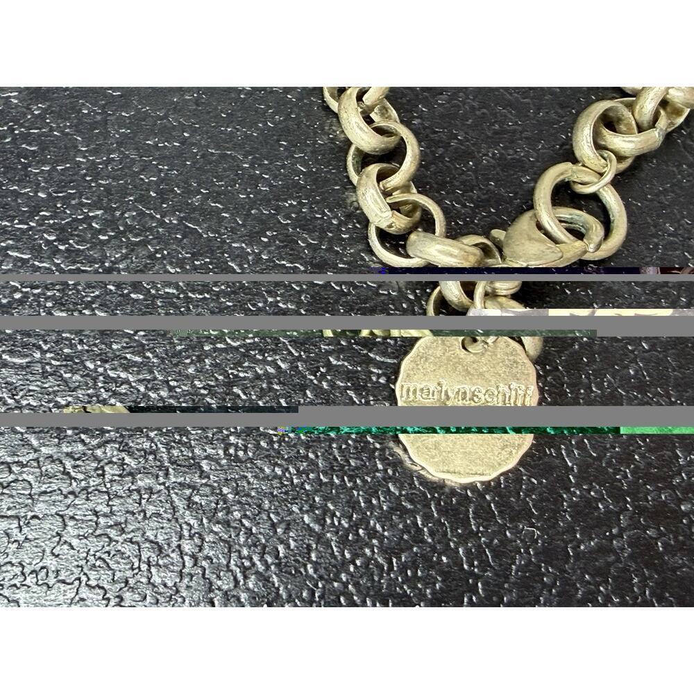 Marlyn Schiff Bead Tassel Gold & Silver Chain Necklace Metallic Long - Picture 3 of 4